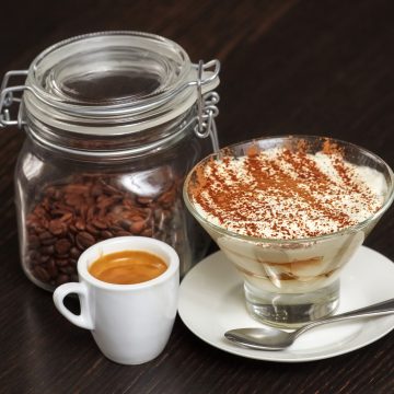 Coffee cream with vanilla sauce